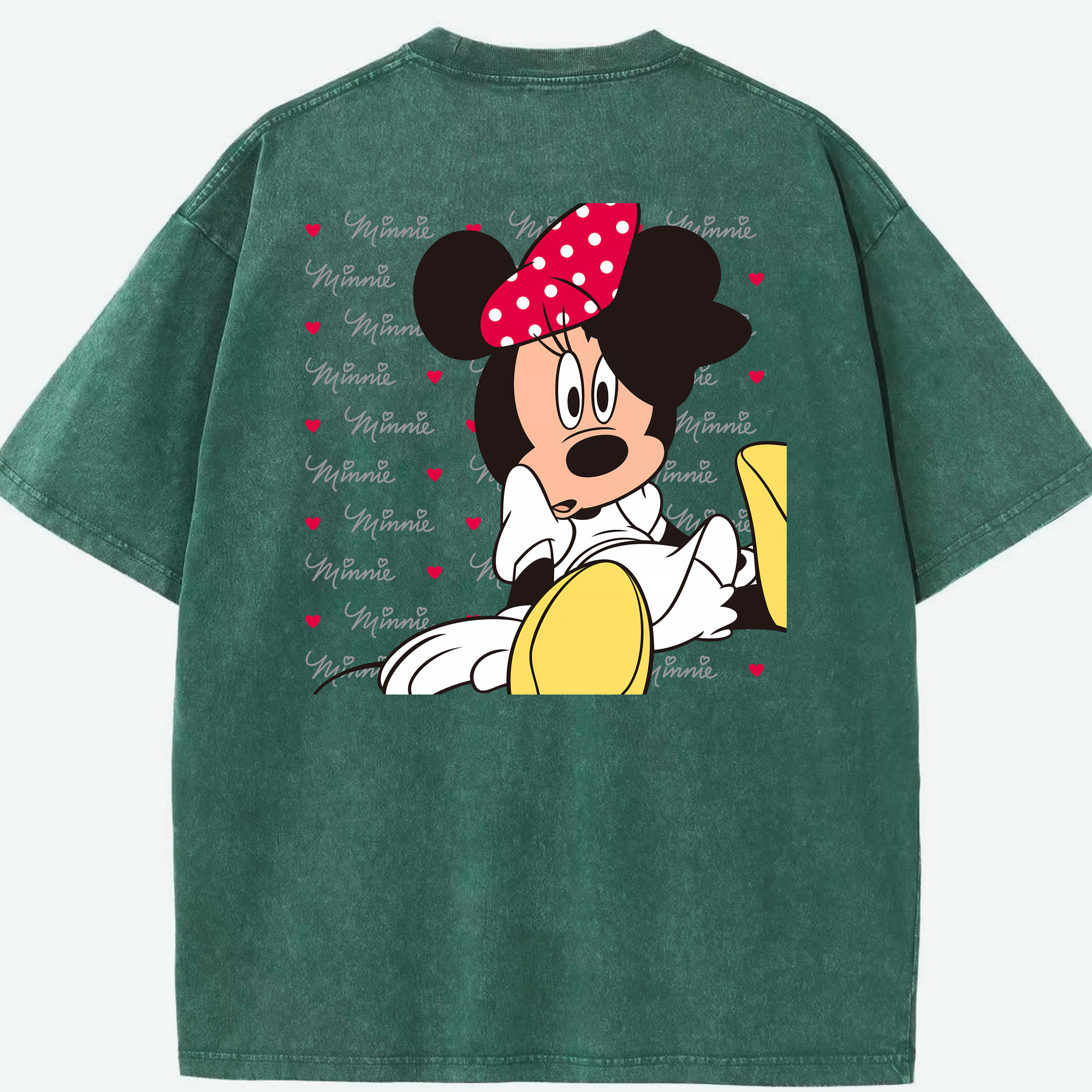 （画像用） ミッキーマウス Mickey Mouse 綿100% ヴィンテージ風 半袖Tシャツ（背面プリント）